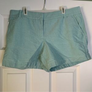 J Crew “Chino Shorts” Size 12 W Aqua Blue
